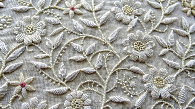 Вышитая деталь с цветочным узором